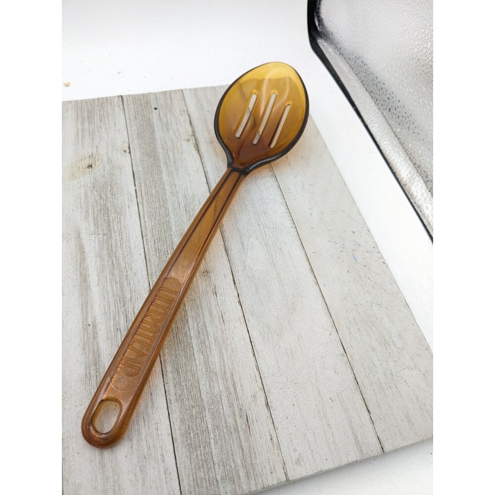Vintage Ultratemp Slotted Serving Spoon Amber Turner Flipper Robinson
